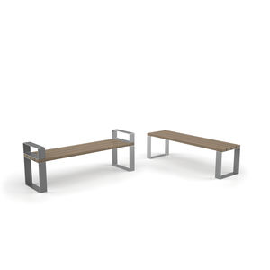 public bench without backrest