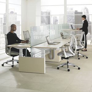 workstation desk / wood veneer / laminate / contemporary