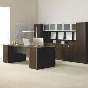 commercial desk and storage set