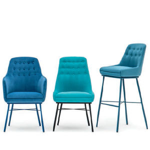 contemporary chair / upholstered / fabric / metal