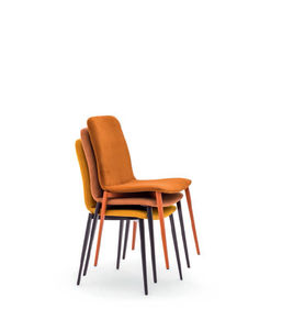 contemporary chair / upholstered / stackable / fabric