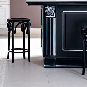 traditional bar stool / lacquered wood / FSC-certified / black
