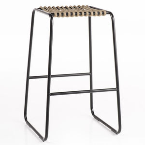 contemporary bar stool / iron / synthetic fiber