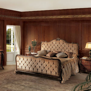 double bed / New Baroque design / upholstered / with headboard