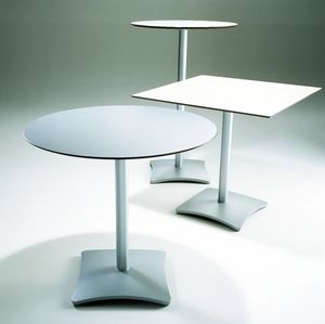 contemporary bistro table / aluminum / square