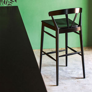 contemporary bar chair / upholstered / with footrest / standard base