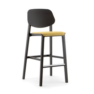 contemporary bar chair / upholstered / with footrest / standard base