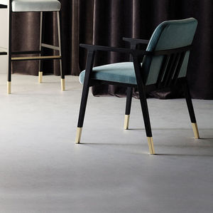 contemporary chair / upholstered / with armrests / standard base