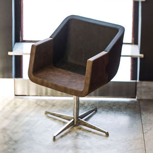 contemporary chair / upholstered / with armrests / swivel