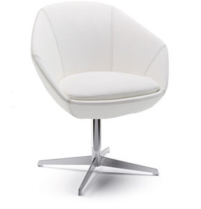 contemporary chair / upholstered / with armrests / star base