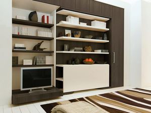 wall bed / double / contemporary / wooden