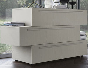 contemporary chest of drawers / lacquered wood / gray