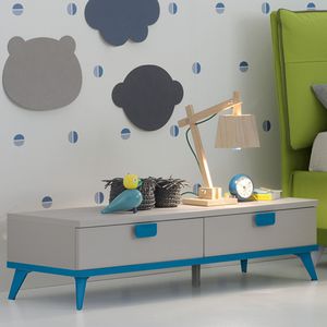 contemporary bedside table / lacquered wood / lacquered wood base / rectangular