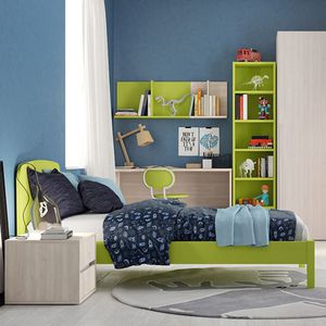 green children's bedroom furniture set / lacquered wood / unisex