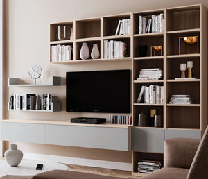 wall-mounted bookcase / contemporary / commercial / lacquered wood