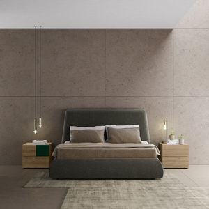 double bed / contemporary / upholstered / with headboard