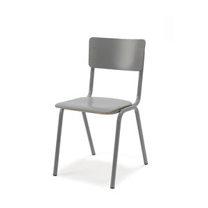 contemporary restaurant chair / stackable / metal / laminate