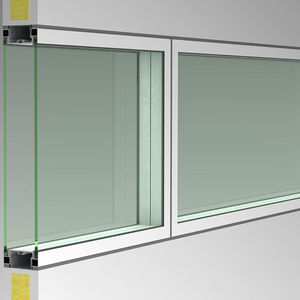 fixed partition / glass / aluminum / for open space
