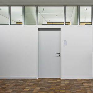 fixed partition / glass / aluminum / for open space