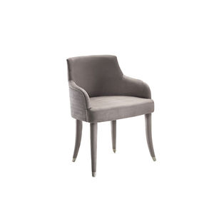 traditional dining chair / upholstered / with armrests / standard base