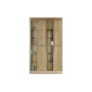 contemporary display case / glass / wooden