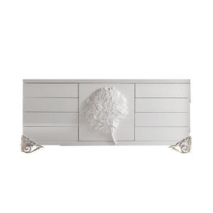 contemporary chest of drawers / lacquered wood / white