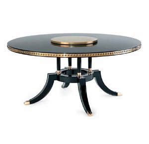 traditional dining table / wooden / wooden base / round