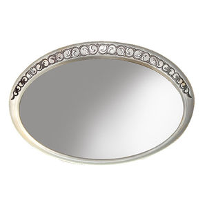 wall-mounted mirror / traditional / oval / lacquered wood