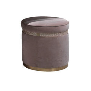 traditional pouf / fabric / round / pink