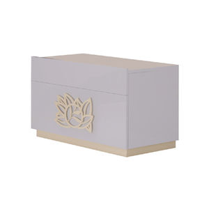 contemporary bedside table / lacquered wood / rectangular / with drawer