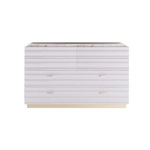 contemporary chest of drawers / lacquered wood / white