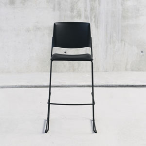 contemporary bar chair / stackable / sled base / polypropylene