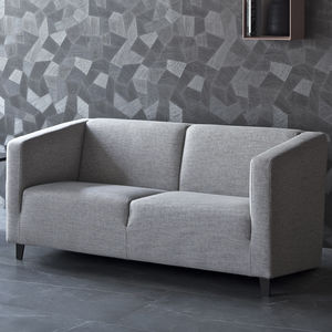 contemporary sofa / fabric / leather / metal