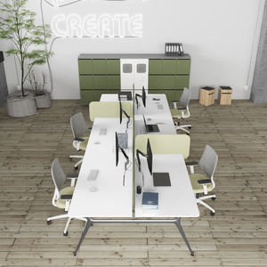 workstation desk / MDF / laminate / glass