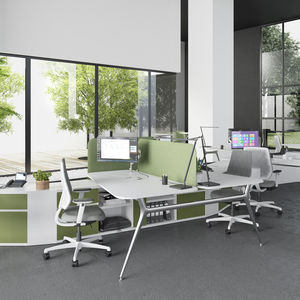 workstation desk / wooden / contemporary / commercial