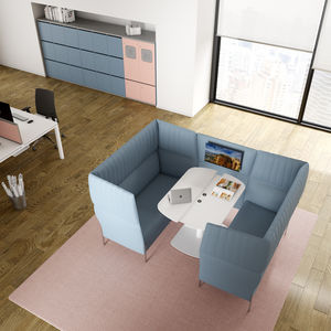 modular sofa / contemporary / fabric / leather