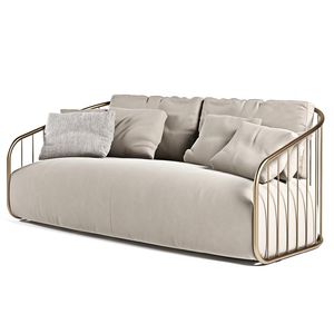 contemporary sofa / leather / metal / contract