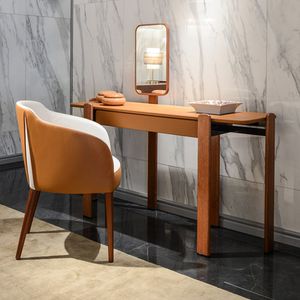 contemporary dressing table / wooden / leather / 1-seat