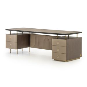 executive desk / solid wood / leather / contemporary