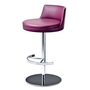contemporary bar stool / leather / upholstered / adjustable