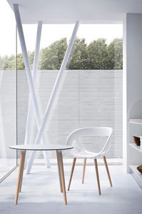 contemporary table / beech / round