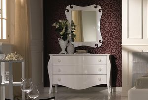 classic chest of drawers / wooden / lacquered wood / white