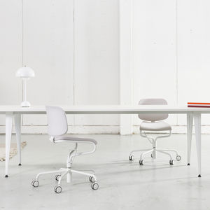 contemporary office chair / upholstered / on casters / swivel