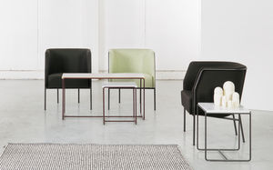 contemporary side table / marble / ash / linoleum