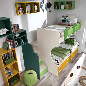 green children's bedroom furniture set / lacquered wood / unisex
