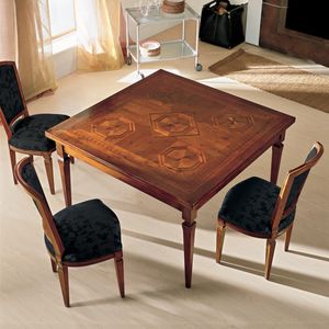 Louis XVI style chair / upholstered / wooden / leather
