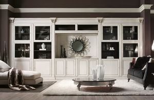 traditional living room wall unit / lacquered wood