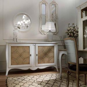 traditional sideboard / lacquered wood / white / brown
