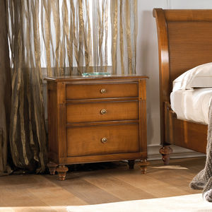 traditional bedside table / wooden / wooden base / rectangular