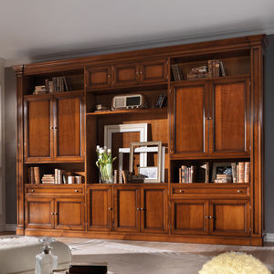 traditional living room wall unit / wooden